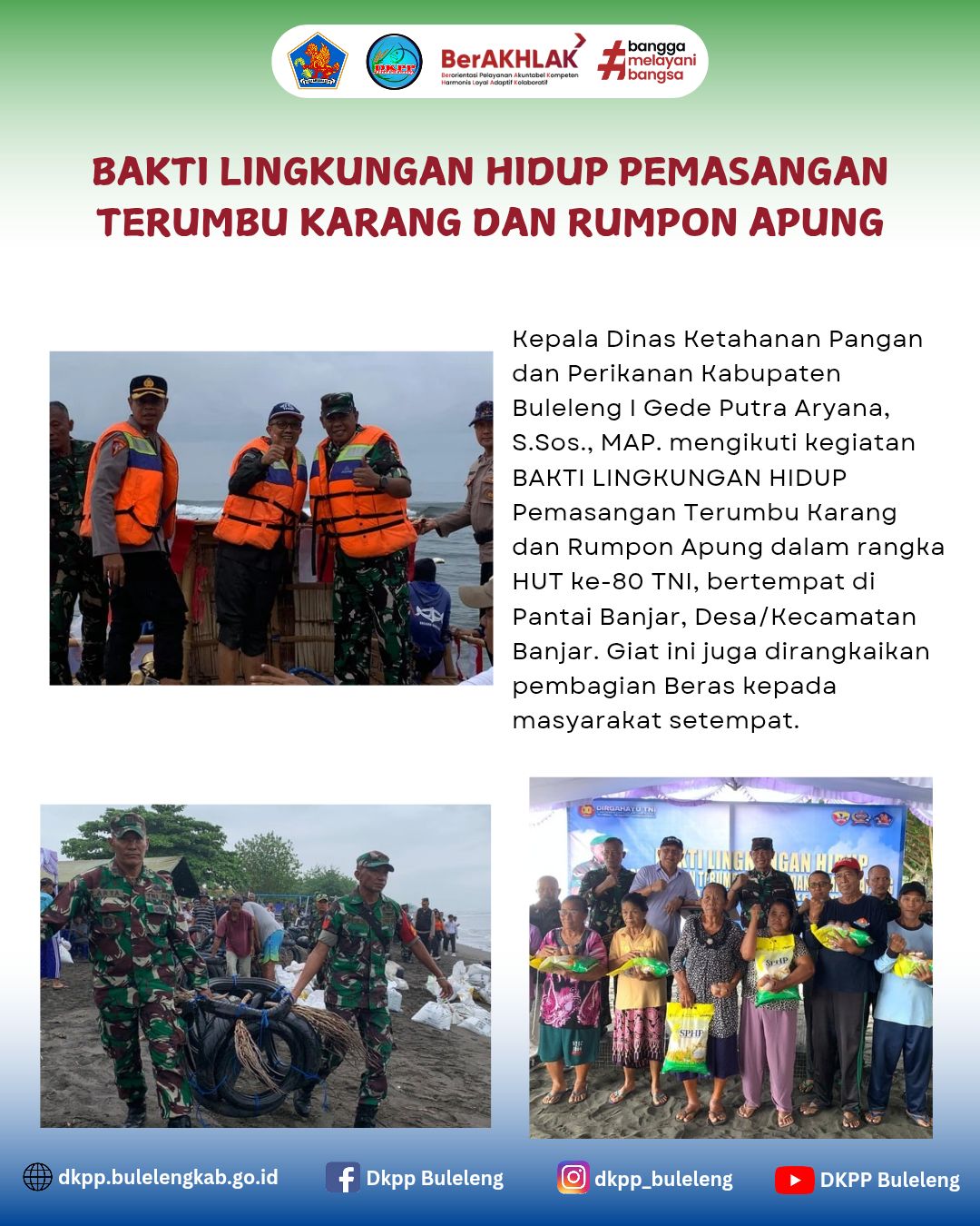 BAKTI LINGKUNGAN HIDUP PEMASANGAN TERUMBU KARANG DAN RUMPON APUNG